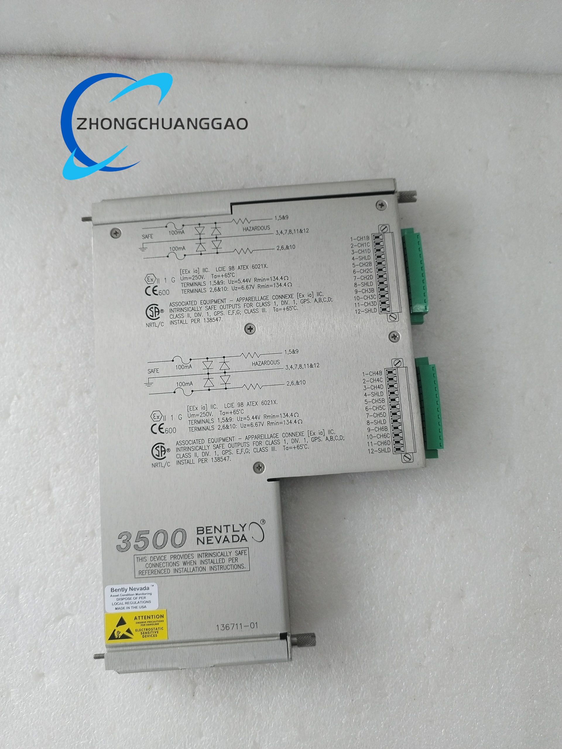 13677-01 (6) Bently Nevada 13677-01 Industrial Signal Conditioning Module - Image 1