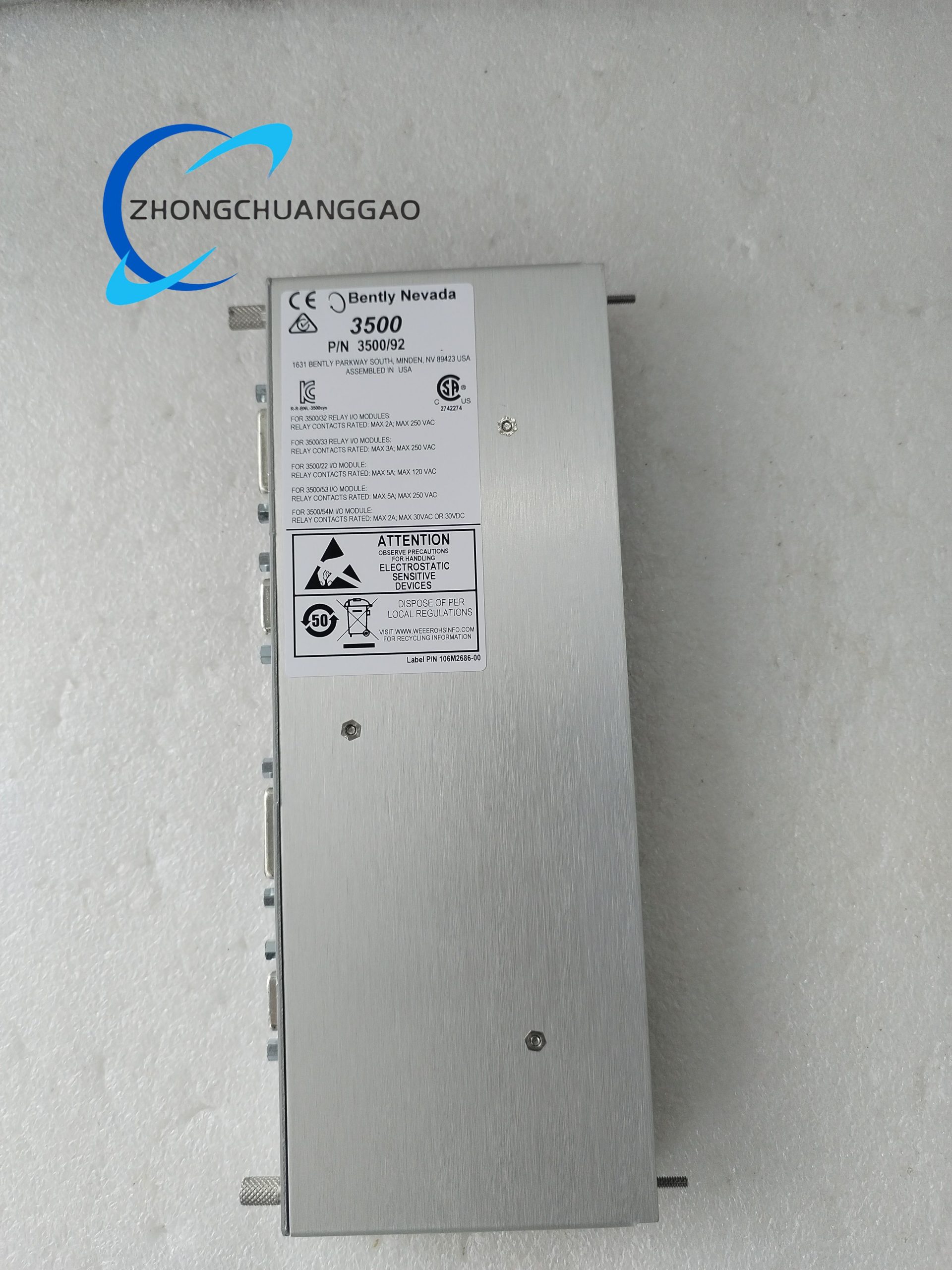 133323-01 (5) Bently Nevada 3500/92 133323-01 Modbus RS485 I/O Communication Gateway Module - Image 1