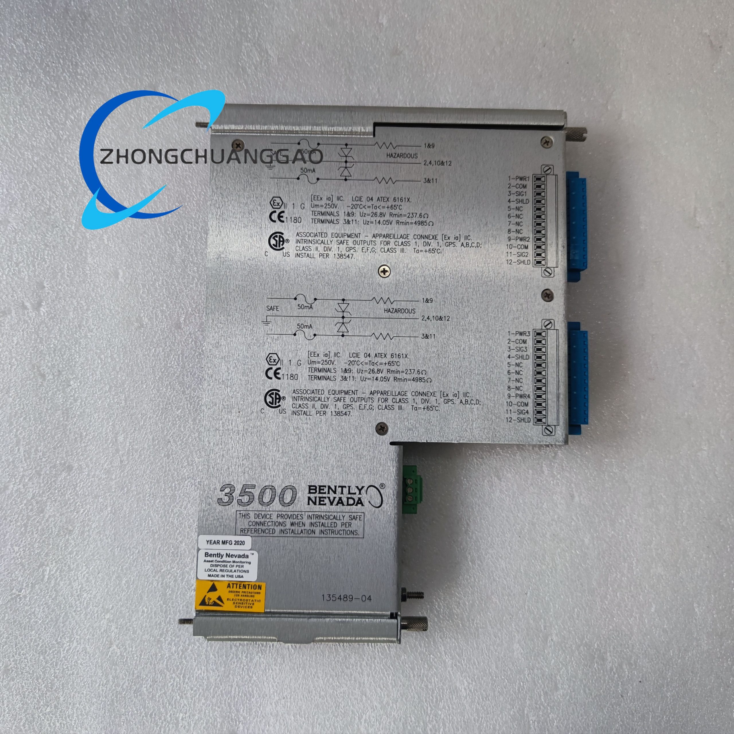 350040 135489-04 (6) Bently Nevada 3500/40 135489-04 Proximitor I/O Module (3500/40M-03-00) - Image 1